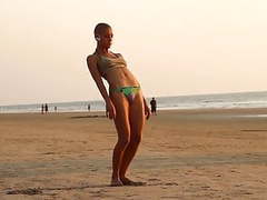 Find-Best-Hardcore.com presents: The bald yogi girl on the beach