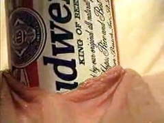 Find-Best-Hardcore.com presents: Extreme object insertion using a budweiser beer can