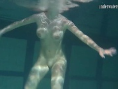 Find-Best-Hardcore.com presents: Naked brunette with big tits swims solo