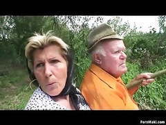 Find-Best-Hardcore.com presents: Grandpa fucks busty granny and teen outdoor