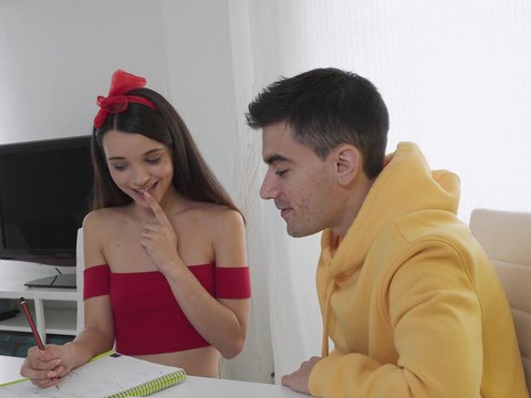 Find-Best-Hardcore.com presents: Cute brunette ohana petite spreads legs to ride a hard dick
