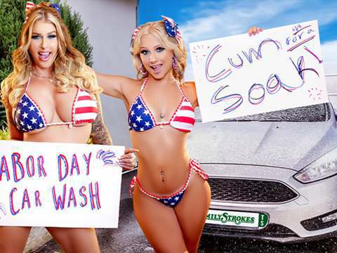 Find-Best-Hardcore.com presents: Car wash duo shake tits and score big
