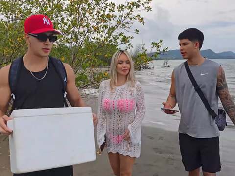 Find-Best-Hardcore.com presents: Threesome on the beach with stepbrothers - danner mendez - tatiana alvarez - max betancur