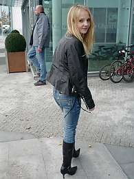 Find-Best-Hardcore.com presents: Daring teenage girl gives a horny blowjob in a clothing shop