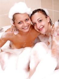 Find-Best-Hardcore.com presents: Naughty sexy young chicks taking a hot bubble bath together