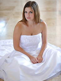 Find-Best-Hardcore.com presents: Busty glamorous amateur Danielle models wedding gown indoors & by the pool