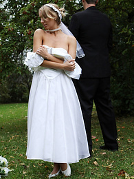 Find-Best-Hardcore.com presents: Blonde bride Hayley Marie Coppin gets naked on a lawn while taking her vows